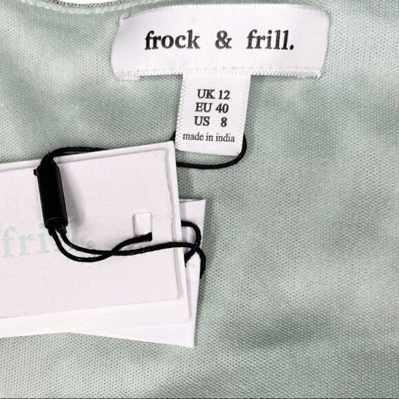 Frock and Frill embellished midi dress in sage green - Picture 8 of 10